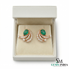 Pear Shape Emerald Earrings with Diamond Swirl – Fine Gold Jewelry