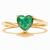 Heart Shape Natural Emerald Ring – Minimalist Solitaire Emerald Promise Ring