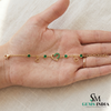 Gold Heart Charm Bracelet with Round Emerald Stones – Romantic Dainty Jewelry
