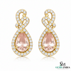 Elegant Pear Morganite Diamond Drop Earrings - Fine Jewelry Earrings