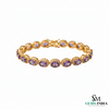 February Birthstone Amethyst and Diamond Halo Bracelet