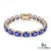 Oval Natural Tanzanite Diamond Tennis Bracelet - December Birthstone Jewelry