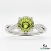 August Birthstone Natural Peridot Infinty Diamond Ring i