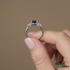 Oval Tanzanite & Diamond Trilogy Ring in 14k and 18k Gold – Luxury Trilogy Engagement Ring