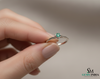 Round Emerald Solitaire Ring – Minimalist Natural Green Emerald Promise Ring