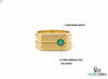 Round Natural Emerald Men's Band In 14k Gold / Men's Engagement Ring For Women And Girls / Men's Wedding Band