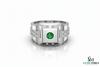Natural Emerald ring for men's in 18k solid Gold Zambian Emerald ring