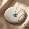 Round Cut Emerald Diamond Pendant Necklace – Minimalist Fine Jewelry