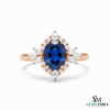 Oval Cut Sapphire Diamond Engagement Ring in 14k and 18k Gold -sapphire engagement ring