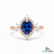 Oval Cut Sapphire Diamond Engagement Ring in 14k and 18k Gold -sapphire engagement ring