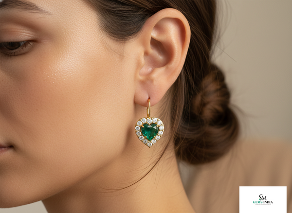 7,80 ct dunkelgrüne Statement-Ohrhänger mit großen sambischen Smaragden im Smaragd- und Ovalschliff, 18 Karat Gold, Smaragdohrringe, ovale Smaragdstifte (Kopie)