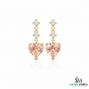 Heart-Shaped Morganite & Diamond Drop Earrings – Morganite Bridal earrings