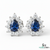 Royal Pear Blue Sapphire & Diamond Stud Earrings - Bridal Sapphire Earrings