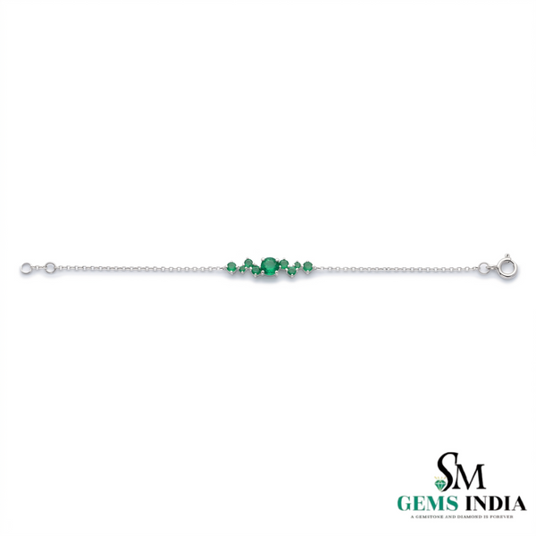 Emerald Cluster Bracelet in 14k Gold – Dainty Luxury Jewelry
