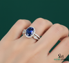 Vintage Style Designer Oval Blue Sapphire Diamond Ring