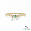 Minimalist Emerald & Diamond Trio Ring in 14K Gold - Gift For Her