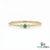 Minimalist Emerald & Diamond Trio Ring in 14K Gold - Gift For Her