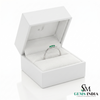 Elegant Three Emerald Ring - Dainty Minimal Silver Stacking Ring