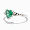 Heart Shape Natural Emerald Ring – Minimalist Solitaire Emerald Promise Ring