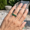 Heart Emerald Wedding Band Ring - Romantic Gemstone Band