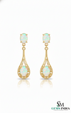 Classic Oval Opal Hanging Earrings – Vintage Inspired Opal earrings for her