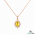 Elegant Oval Citrine & Diamond Halo Pendant - Minimalist Jewelry For her