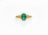 Cushion Cut Natural Emerald 2 carat Engagement Ring in 14K Gold Minimalist Fine Jewelry