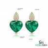Elegant Heart Shaped Green Emerald Pendant with Diamond Detail