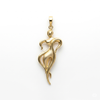 925 Silver Gold Plated Dancing Women Necklace Modern Abstract Gold Pendant