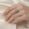 Round Cut Natural Peridot Diamond Ring - Elegant Fine Jewelry