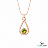 Minimal Teardrop Peridot Gemstone Pendant – Green Gemstone Pendant