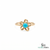 Round Cut Turquoise Flower Ring In 14k Gold – Floral Statement Ring