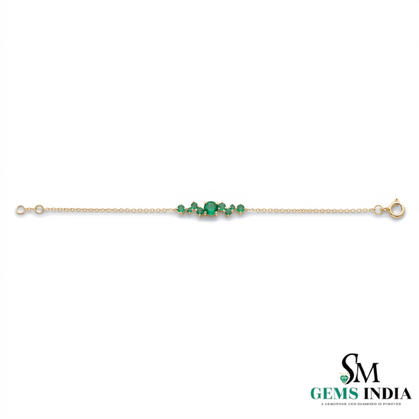 Emerald Cluster Bracelet in 14k Gold – Dainty Luxury Jewelry