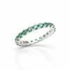 1.50 carat Round Cut Natural Emerald Gold Eternity Ring in 14K Gold Classic Fine Jewelry Gift