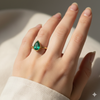 1.33 Carats Natural Emerald And Diamond Ring For Woman's in 14k Solid Gold