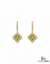Cushion Cut Natural Peridot Diamond Dangle Earrings - Bridal gemstone earrings