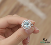 Oval Cut Aquamarine Diamond Ring with Split Shank - Promise Ring