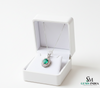 Oval Emerald & Diamond Vintage Halo Pendant - Classic Emerald Fine Jewelry