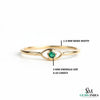 Delicate Natural Emerald Eye Symbol Fine Gold Band Ring - Minimalist emerald ring
