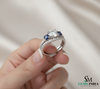 Round Cut Blue Sapphire & Diamond Two Stone Ring - Toi et moi Ring (Copy)