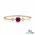 Round Ruby & Diamond Ring - Delicate Ruby Birthstone Ring for Women