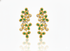 2.50 Teardrop Natural Emerald Diamond Flower Dangle Earrings Elegant Statement Design