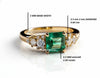 Octagon Natural Emerald And Diamond Engagement Ring Anniversary Gift Ring