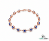 September Birthstone Blue Sapphire & Diamond Floral Bracelet – Elegant Fine Jewelry