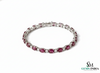 Elegant Oval shape Natural Ruby Bracelet with Diamond Accents – Timeless Luxury