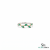 Elegant Marquise Emerald Leaf Branch Ring - - Unique Statement Jewelry