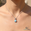 Classic Round Turquoise & Diamond Pendant – Luxury Statement Pendant Gift For Her