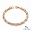Natural Ethiopian Opal Tennis Bracelet with Diamond Infinity Links