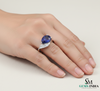 Luxury Pear Cut Sapphire & Diamond Ring in 14k and 18k Gold - Unique Sapphire Ring