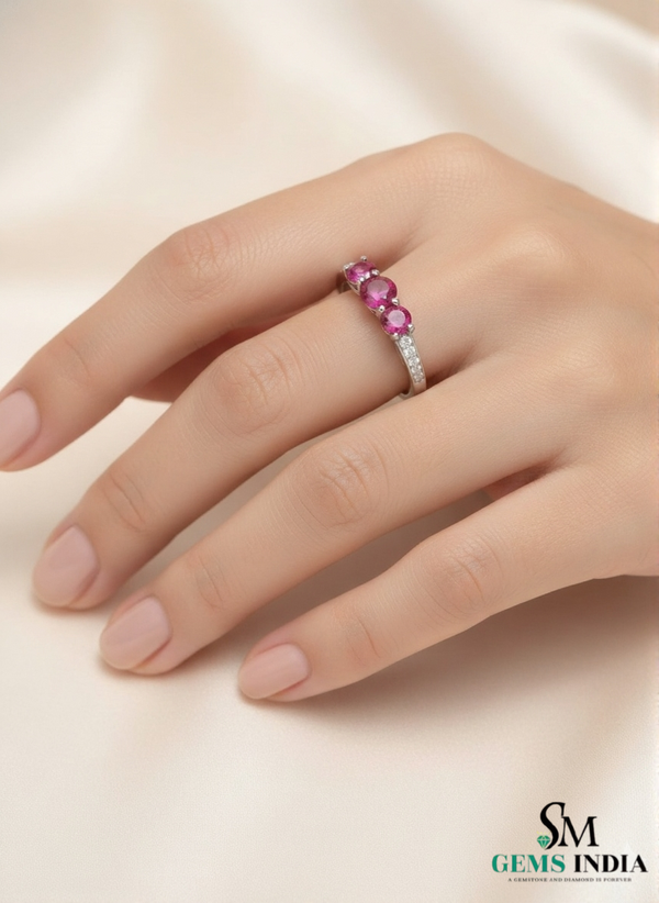 Natürlicher Rubin- und Diamant-Eulenring aus massivem 18-karätigem Gold, eleganter Eulenform-Ring